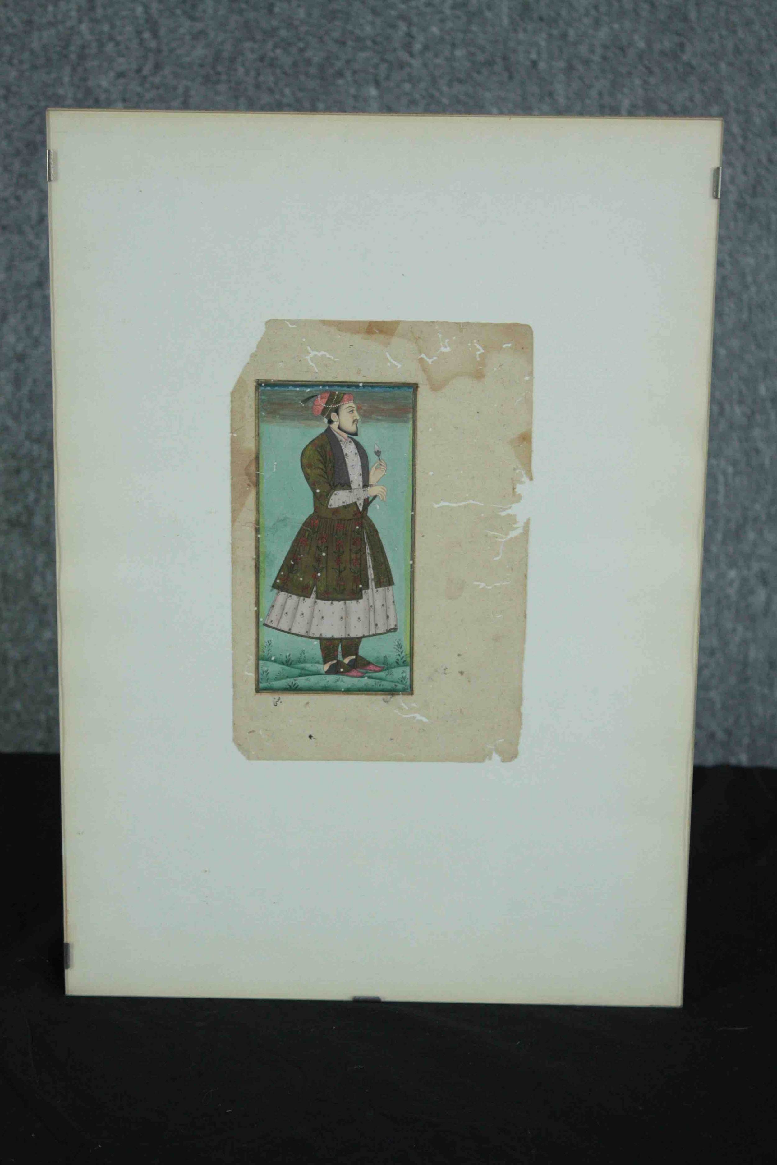 Watercolour painting on paper laid onto card. Probably nineteenth century. Well detailed with a - Image 2 of 4