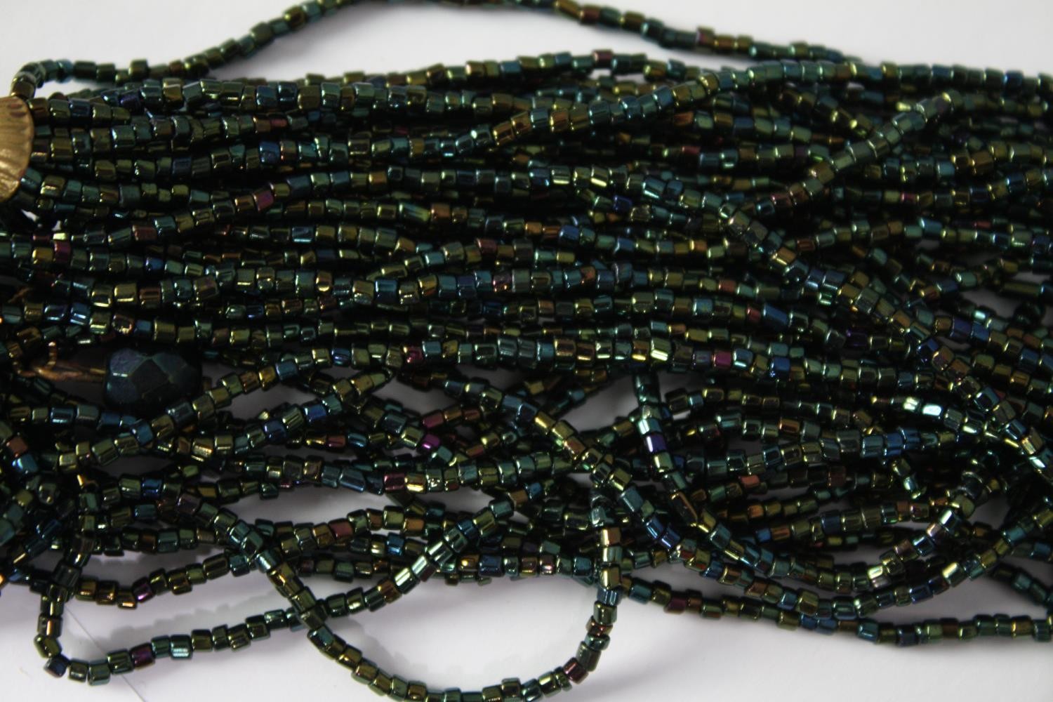 A collection of African tribal coloured seed bead jewellery, including a multi coloured zig zag - Image 7 of 9