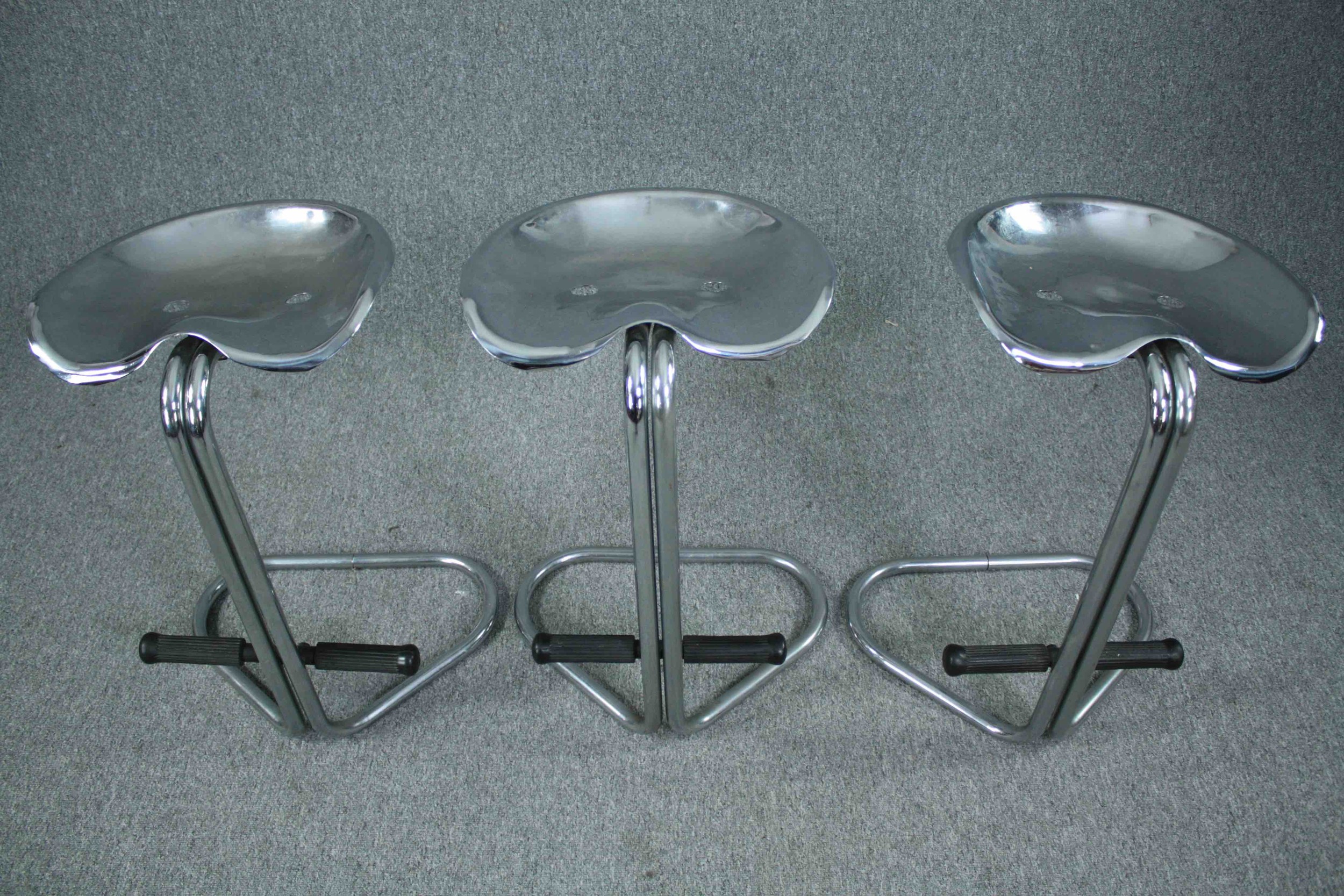 Rodney Kinsman for Bieffeplast, a set of three mid century tractor stools. H.67cm. (each) - Image 2 of 6