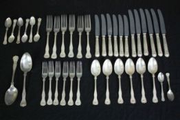 A collection of cutlery. Cooper Bros & Sons. Stainless Steel and silver plate, Sheffield L.25 cm. (
