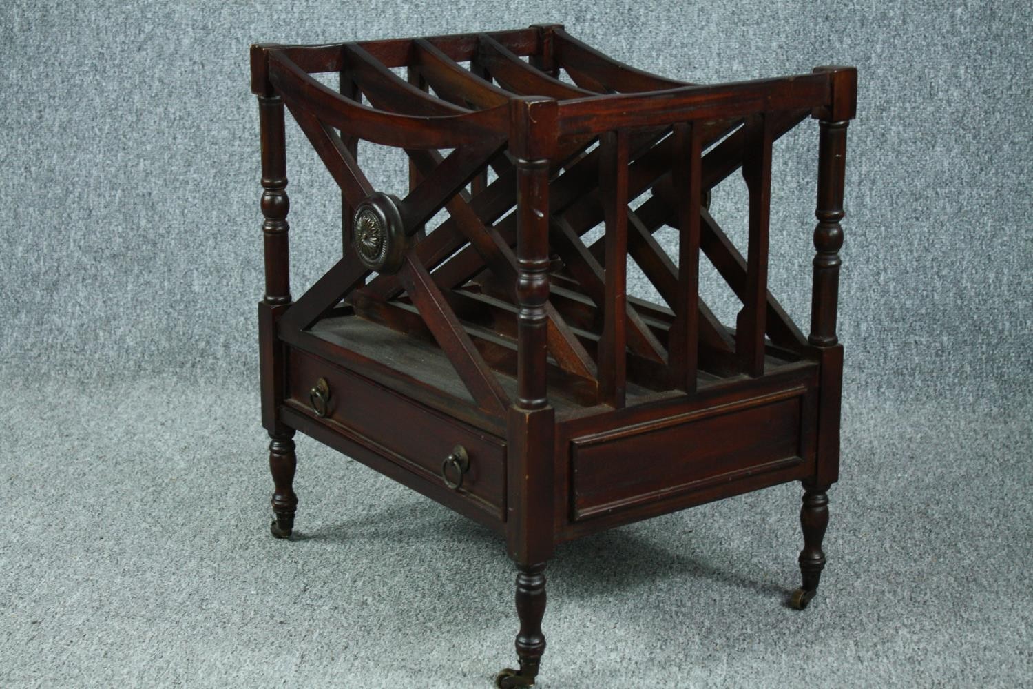 Canterbury magazine rack, Regency style mahogany. H.54 W.48 D.38cm. - Image 4 of 4