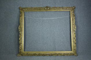 A very large giltwood and gesso frame. H.182 W.160 cm.