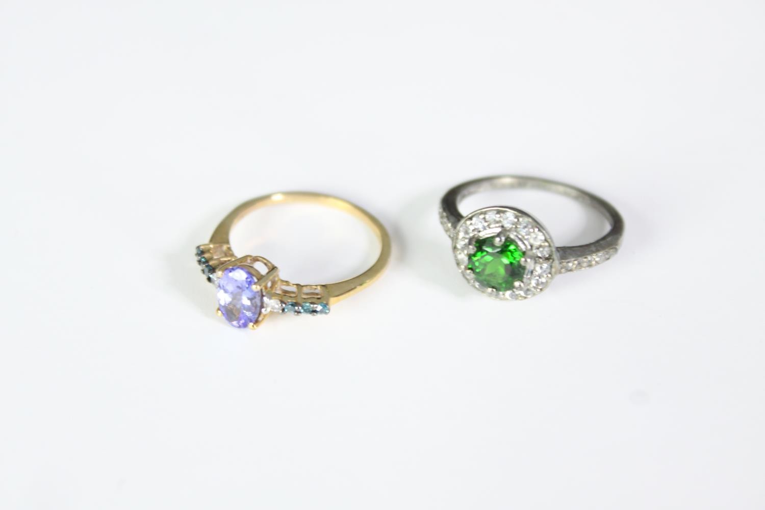 Five boxed silver and gemstone dress rings, set with opal, ammolite, tanzanite and orange - Image 2 of 6