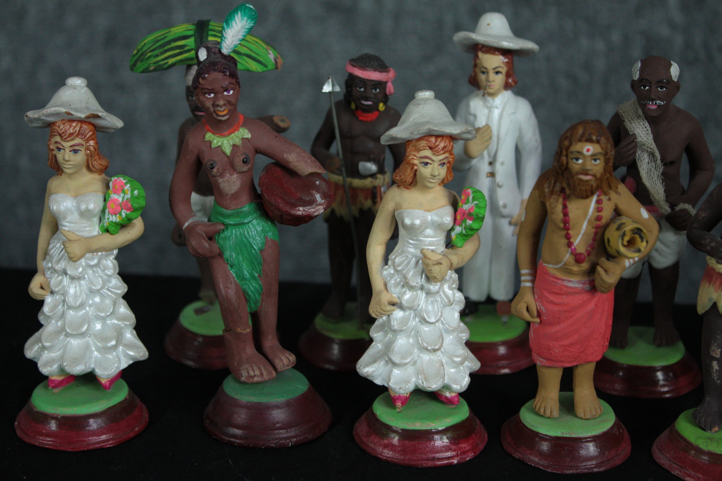 An eclectic mix of twenty two ethnic characters. Hand painted and cast in plaster. H.12cm. (largest) - Image 2 of 6