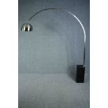 Conran. Arc lamp, Achille Castiglioni for Flos "Arco" lamp, chrome on white veined black marble