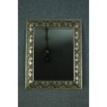 Wall mirror, silvered frame with bevelled plate. H.79 W.63cm.