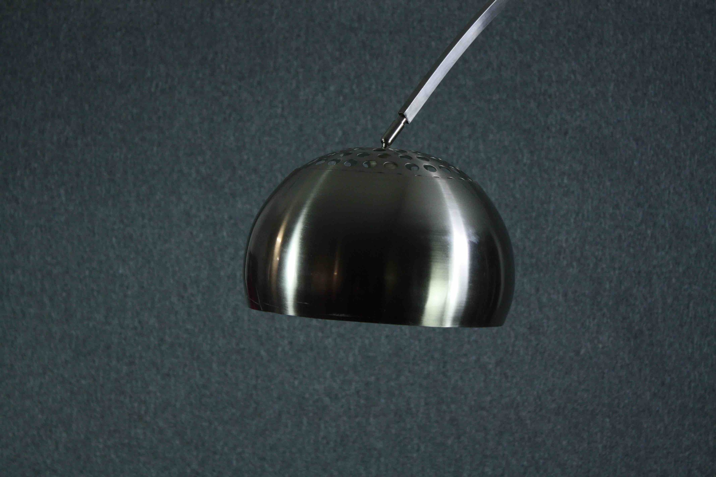 Conran. Arc lamp, Achille Castiglioni for Flos "Arco" lamp, chrome on white veined black marble - Image 4 of 7