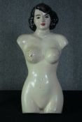 A vintage shop mannequin hand painted and made of fibre glass. H.80 W.30 cm.