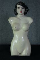 A vintage shop mannequin hand painted and made of fibre glass. H.80 W.30 cm.