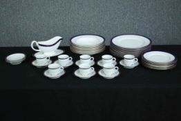 Royal Worcestershire Howard and Harrods 'Blue Ribbon' coffee and dinner service. Incomplete.