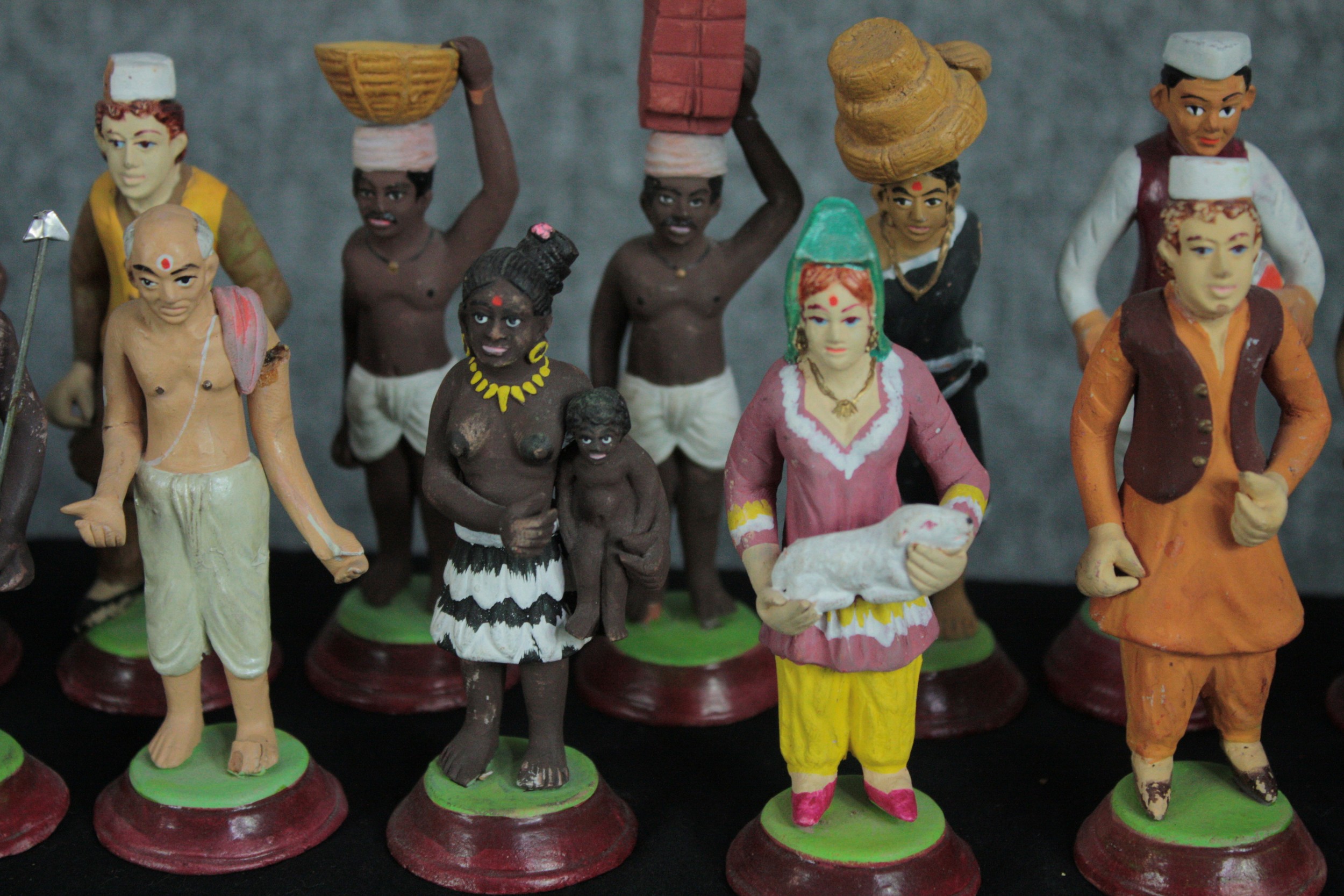 An eclectic mix of twenty two ethnic characters. Hand painted and cast in plaster. H.12cm. (largest) - Image 4 of 6