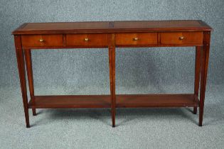 Console table, late 20th century Empire style in teak. H.72 W.148 D.31cm.