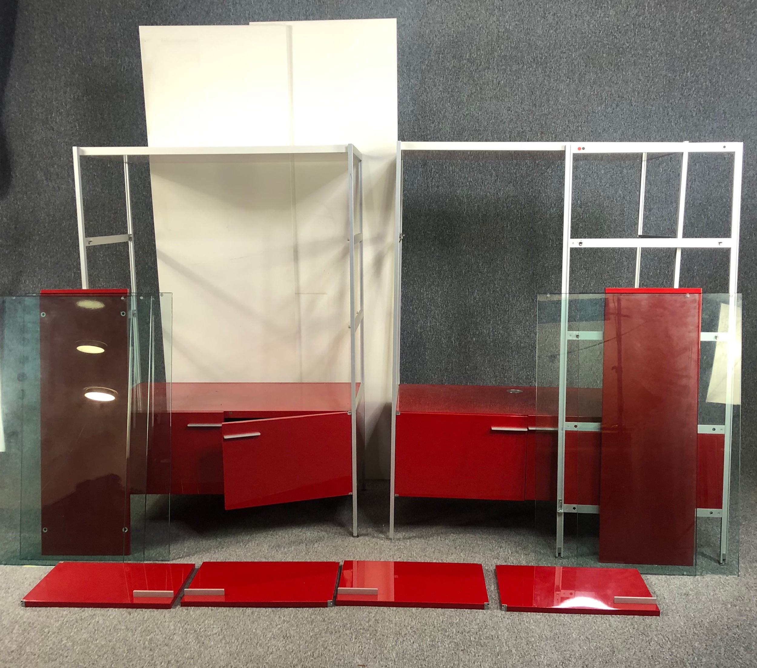 A contemporary Porro metal modular display cabinet system. H.149. W.264. D.60cm. - Image 2 of 7