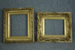 Two decorative frames. 19th century giltwood and gesso. H.65 W.56 cm. (largest)