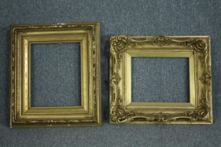 Two decorative frames. 19th century giltwood and gesso. H.65 W.56 cm. (largest)