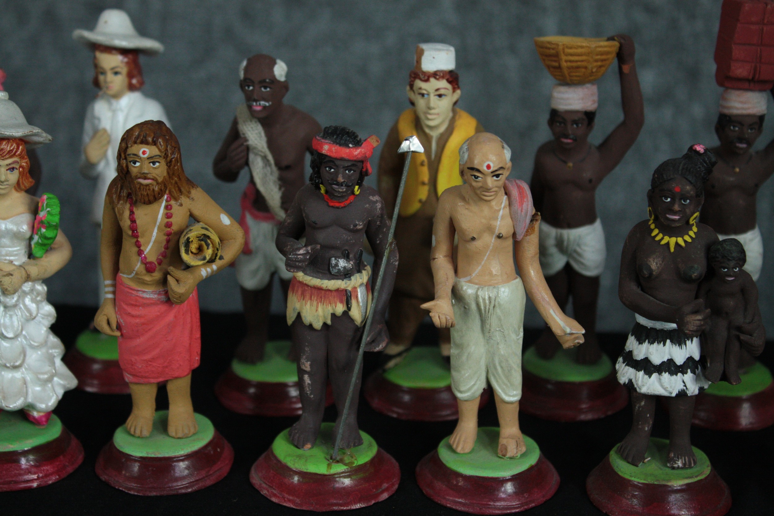 An eclectic mix of twenty two ethnic characters. Hand painted and cast in plaster. H.12cm. (largest) - Image 3 of 6