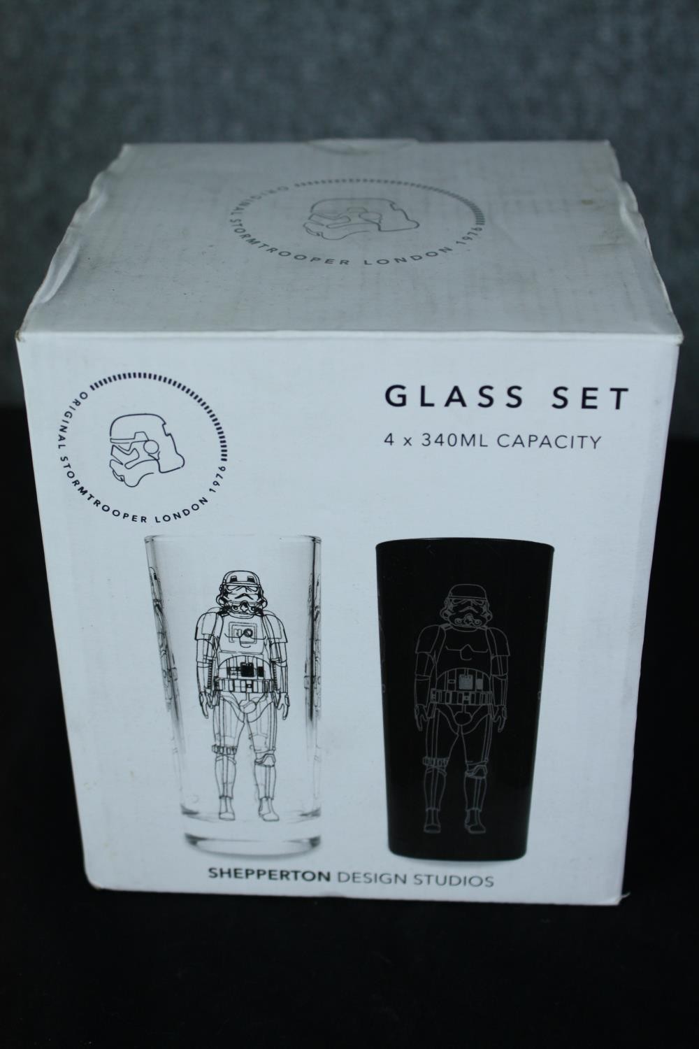 A collection of solar powered Star Wars Stormtrooper figures and a set of glasses. H.17 W.14 D.14cm. - Image 3 of 4