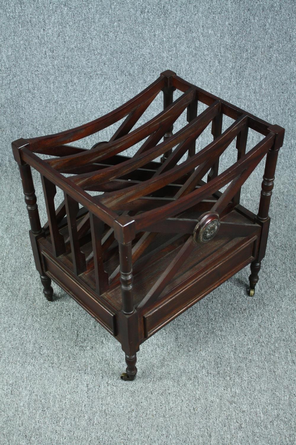 Canterbury magazine rack, Regency style mahogany. H.54 W.48 D.38cm. - Image 3 of 4