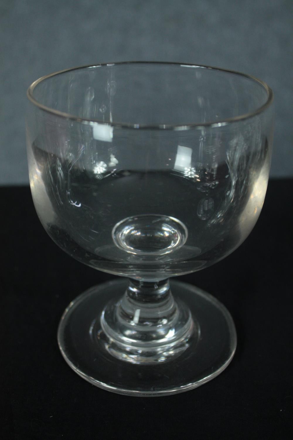 A collection of 19th and early 20th century glasses, including a set of six handled posset glasses - Image 6 of 7