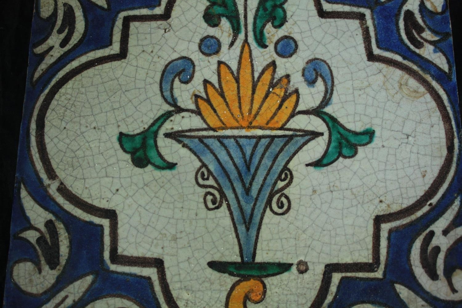 Four 19th century ceramic tiles. L.20 W.20cm. (largest) - Image 3 of 4