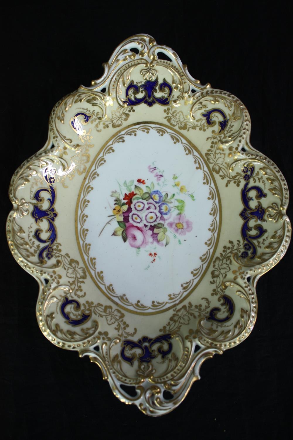 Three platters of varied designs. One made by Limoges with gilt handle and divided into three - Image 4 of 7
