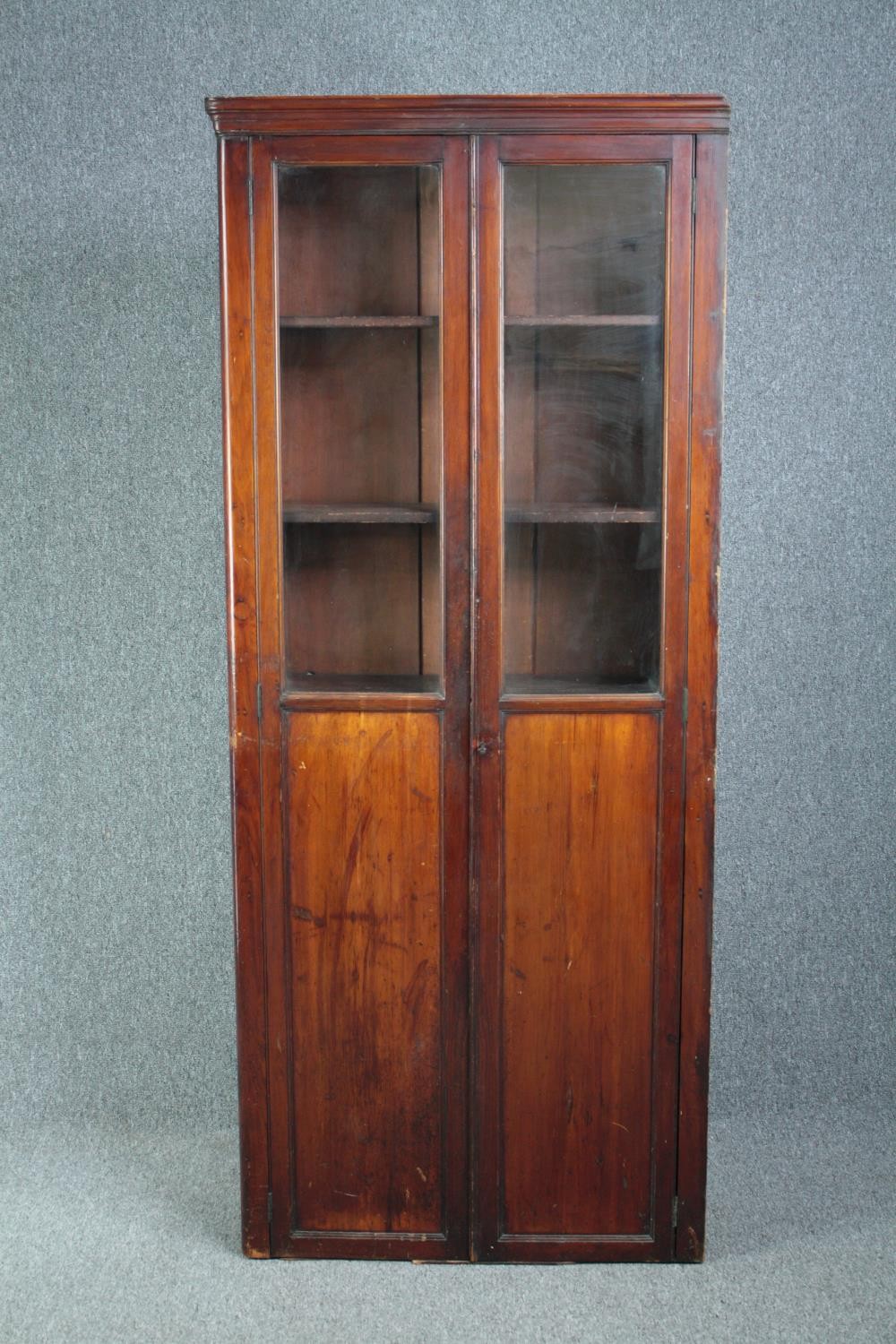 Bookcase, C,1900 stained pine. H.190 W.79 D.27cm.