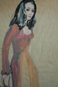 John Pelling (British. b.1930). Watercolour sketch of a woman. Signed lower right. Framed and