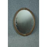 Wall mirror, C.1900 carved giltwood. H.67 W.51cm.