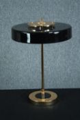 A contemporary vintage style brass and metal desk lamp. H.45 Dia.35 cm.