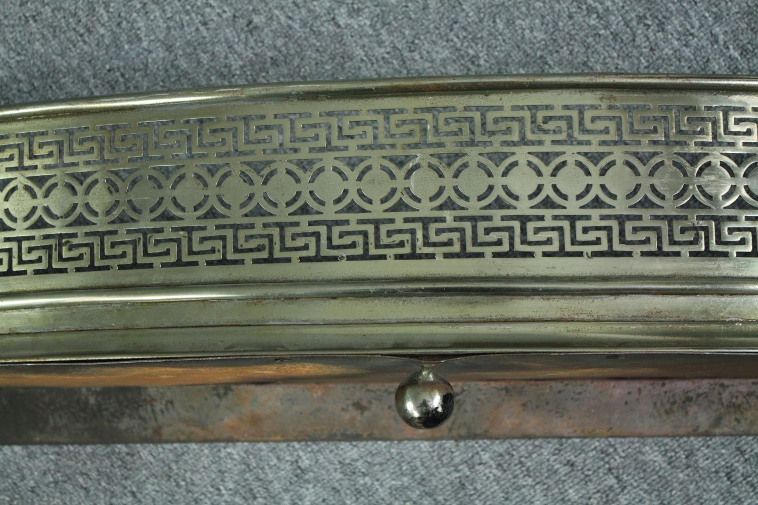 Fire fender, 19th century pierced brass. H.19 W.116cm. - Image 3 of 5