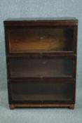 Bookcase, Globe Wernicke, mid century oak in three sections. H.115 W.85 D.28cm.