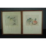 Two seventeenth century Chinese woodcuts. Once part of the arts council collection. Titled '