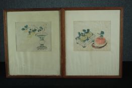 Two seventeenth century Chinese woodcuts. Once part of the arts council collection. Titled '