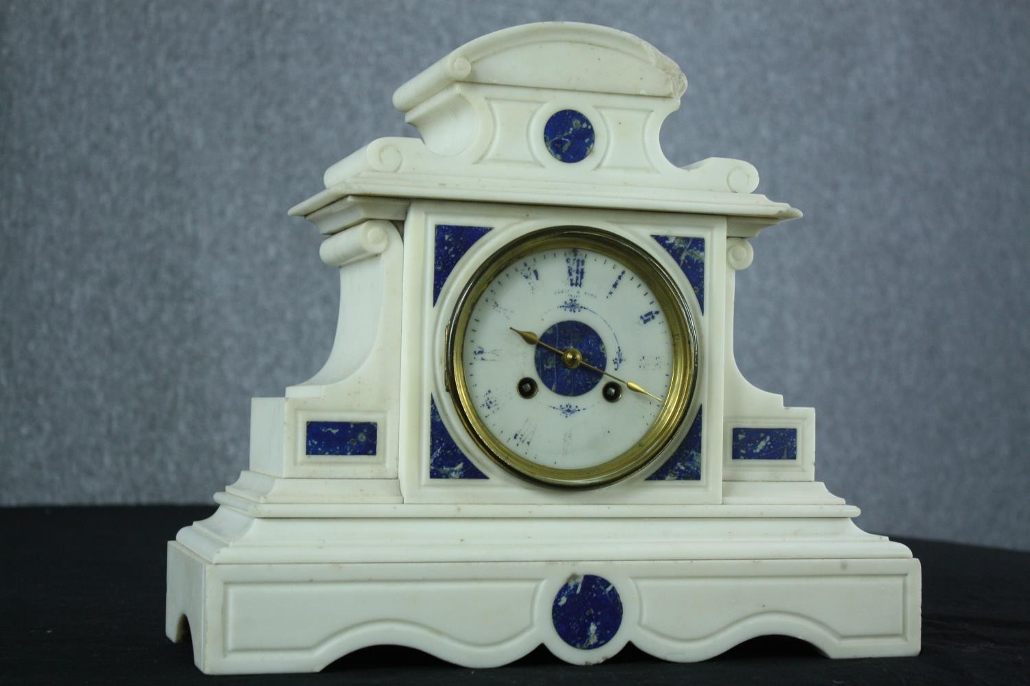 Mantle clock. The face is quite worn and the makers mark is unreadable. Probably French and early - Image 5 of 7