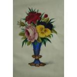 Rock & Co. London print and playing-card publisher. A hand coloured print of a vase of flowers.