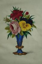 Rock & Co. London print and playing-card publisher. A hand coloured print of a vase of flowers.