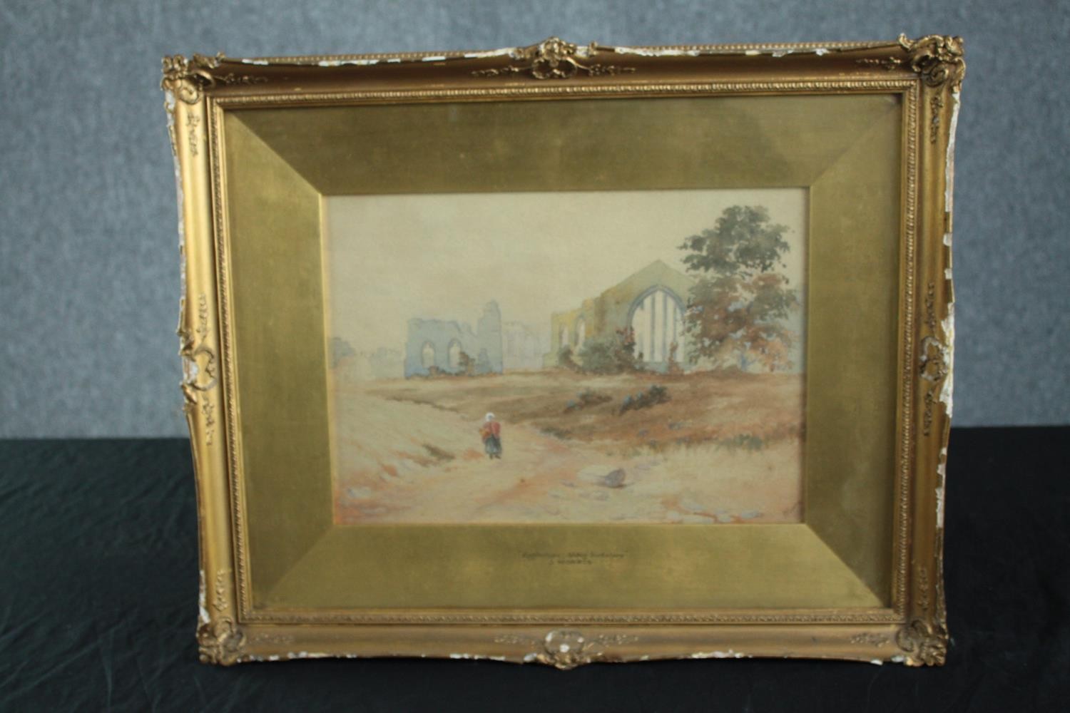 J. Morris 19th century artist. Egglestone Abbey, Yorkshire. Framed and glazed. H.41 W.52 cm. - Image 2 of 4