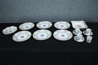 A collection of cups and plates mostly made by T. Goode & Co. Dia.23cm. (largest).