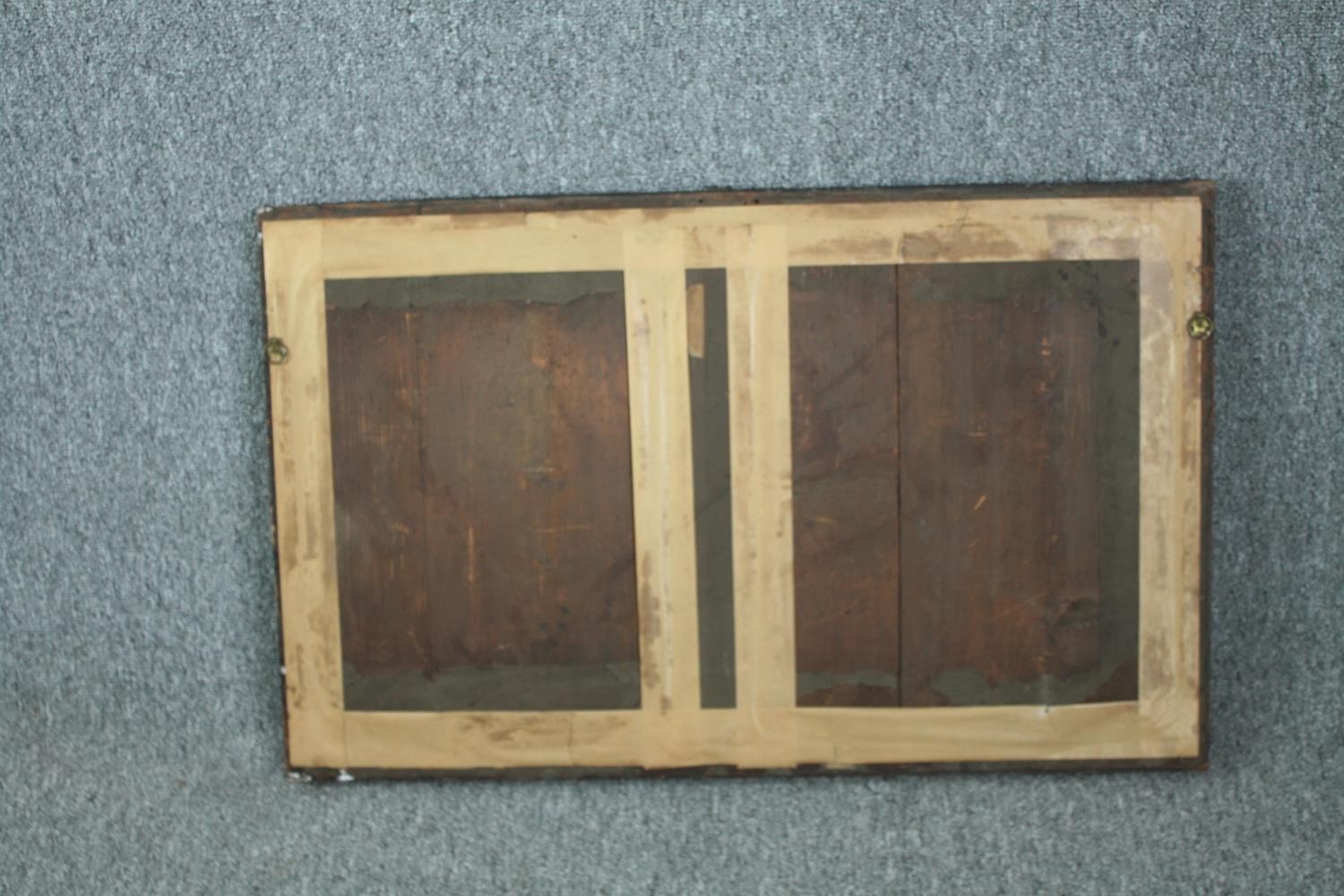 Wall mirror, Georgian walnut framed and parcel gilt. H.48 W.77cm. - Image 4 of 4