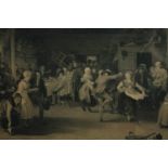 Sir David Wilkie (British. 1785-1841). The Penny Wedding. Engraving. In a heavily decorative gilt