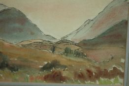 Watercolour painting. Landscape. Unsigned. Framed and glazed. H.35 W.43 cm.