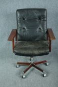 Desk chair, Arne Vodder for Sibast, mid century upholstered in leather.