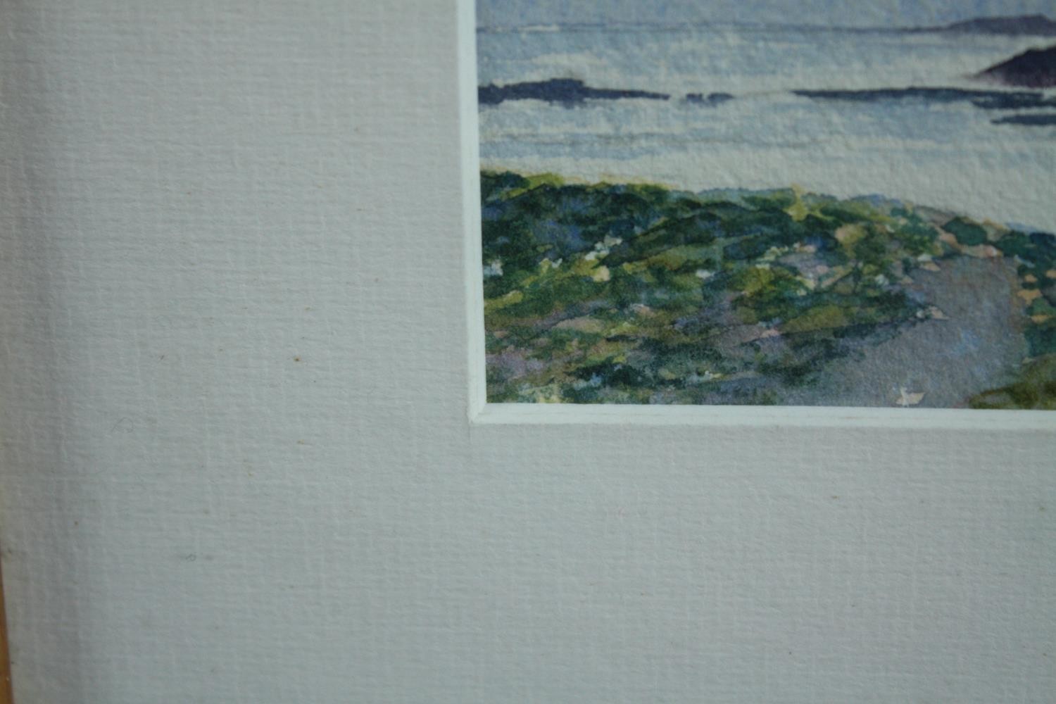 Watercolour. Scilly Isles. Signed on the back 'L. M. Minter' and from the 'Hurlingham Club Members - Image 3 of 5