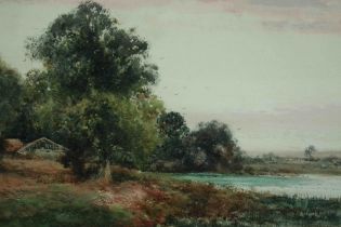 Creswick Boydell (1861-1916). Watercolour. Riverside view signed bottom left. Late 19th century