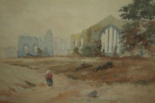 J. Morris 19th century artist. Egglestone Abbey, Yorkshire. Framed and glazed. H.41 W.52 cm.