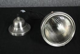 An industrial style ceiling light with a diameter of 15cm and length, including the cable, of 110