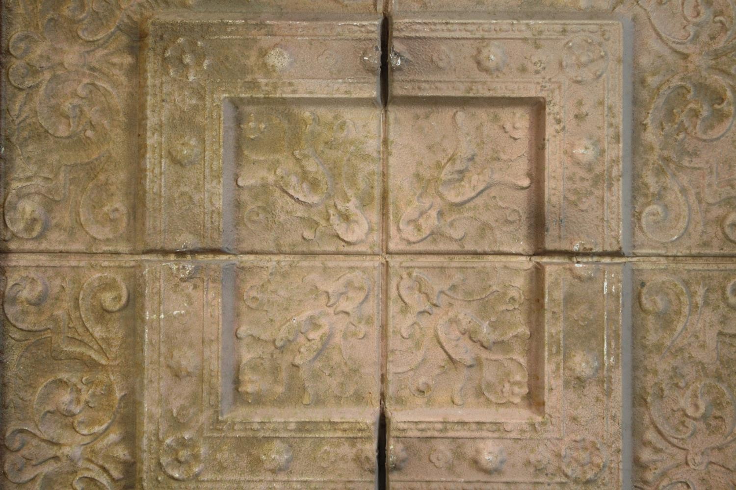 A large decorative pressed metal relief panel. H.128 W.128cm. - Image 2 of 6