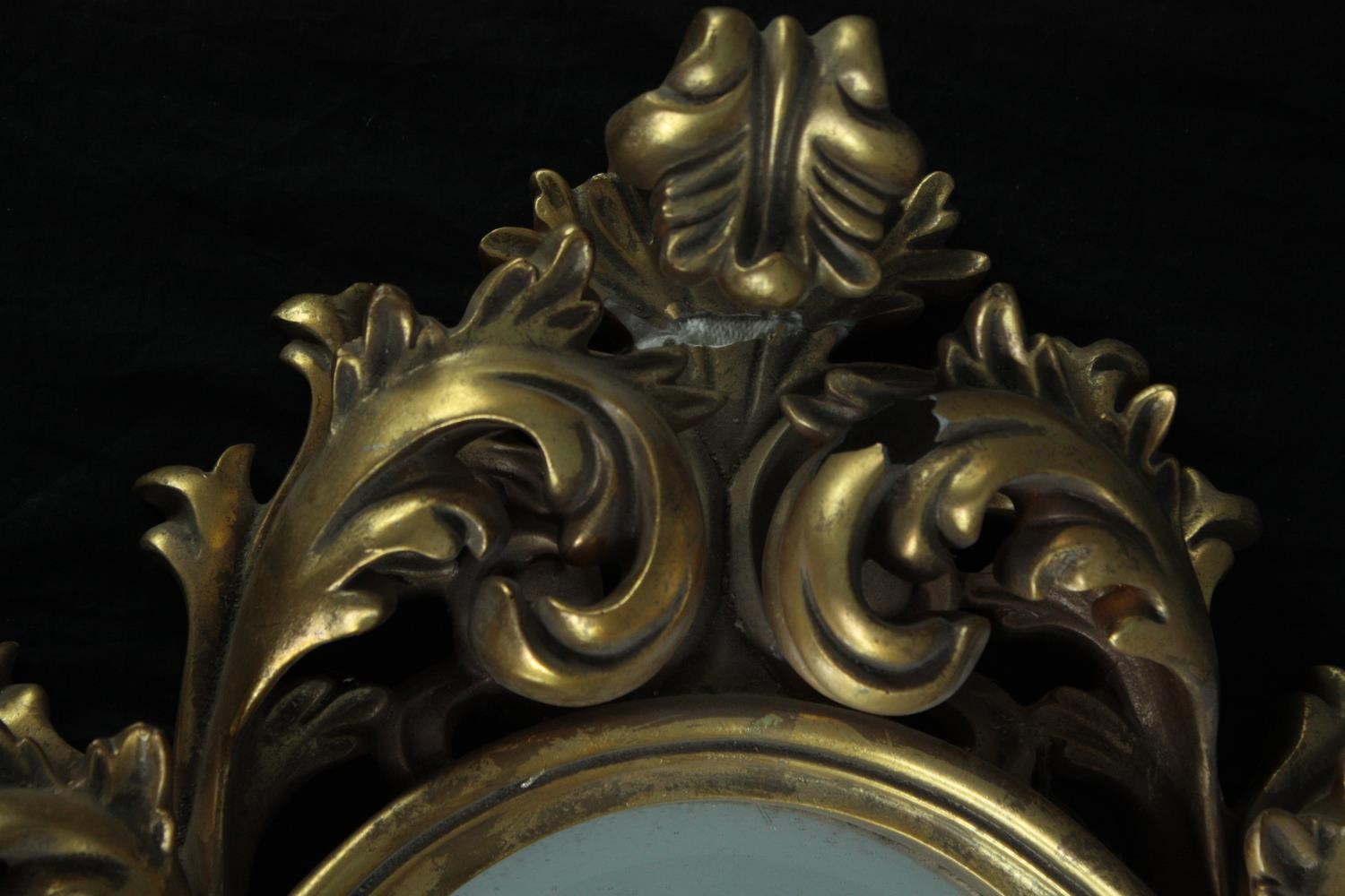 A Rococo style wall mirror in moulded gilt frame. H.65 W.50cm. - Image 2 of 5