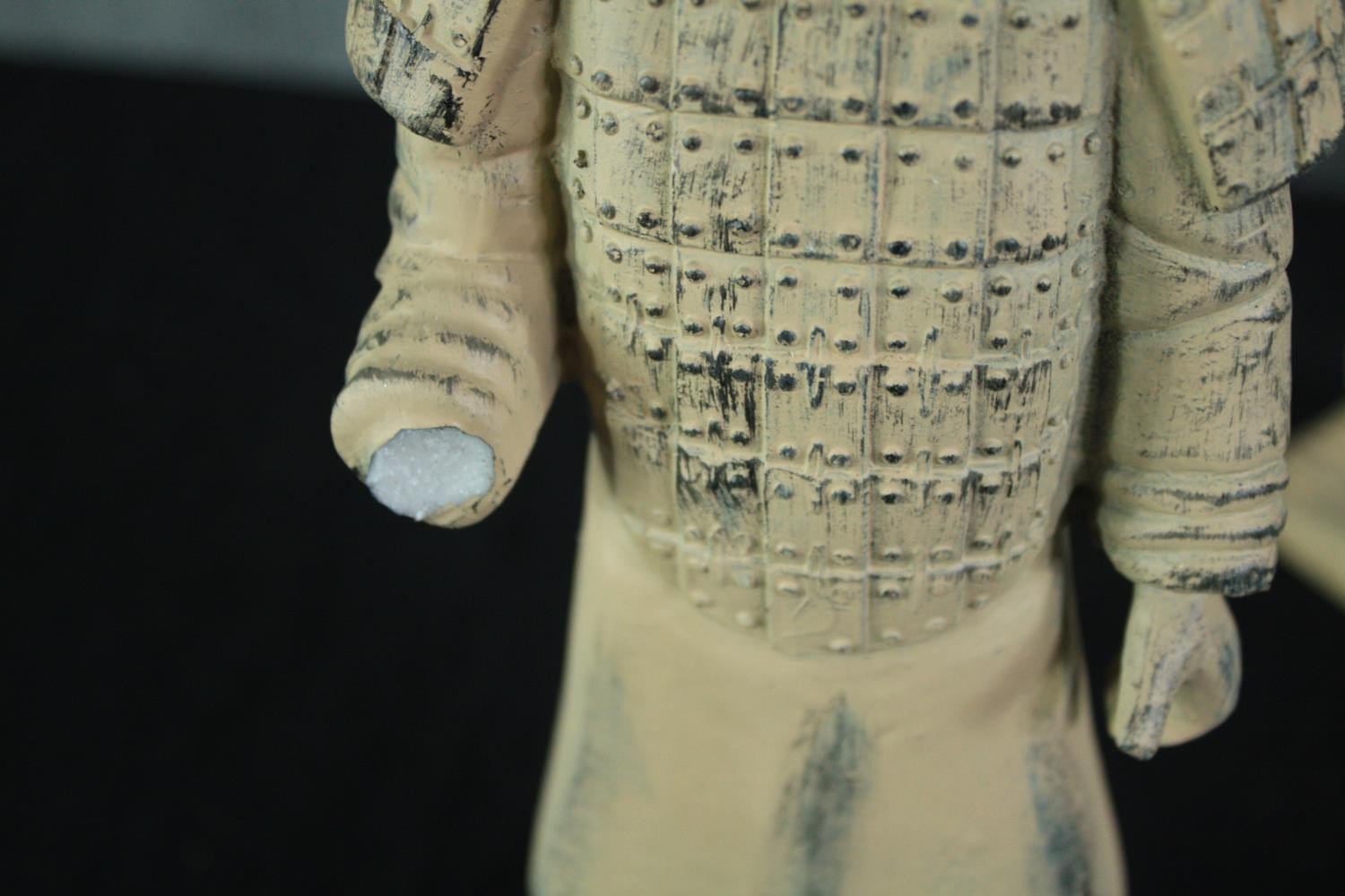 The Terracotta Army. Eight warriors cast in plaster. One missing a hand. 36 cm. (each) - Image 6 of 6