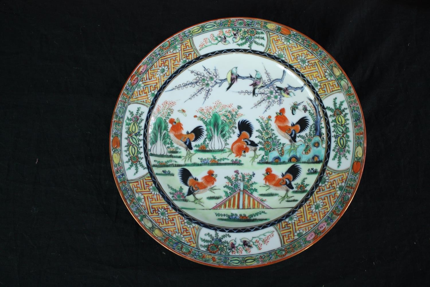 A set of tea cups and saucers. 'Made in China' probably for the export market. Hand painted and - Image 5 of 11